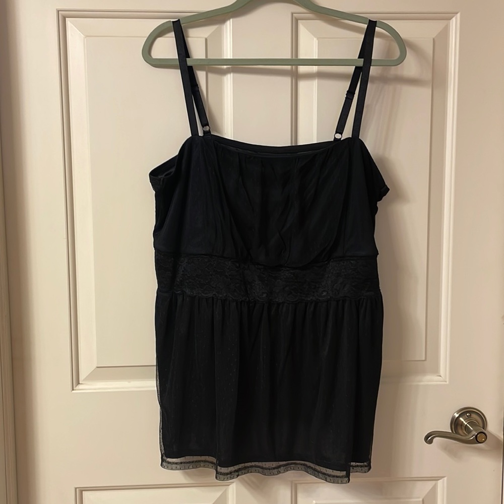 Torrid Lace and Tulle Black Tank Top Cami Size 3
